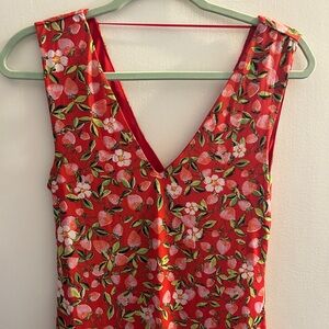 Urban Outfitters Red Floral Midi Dress